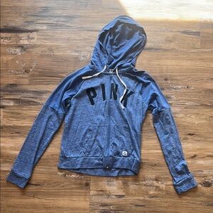 Blue Hoodie with Black Lettering